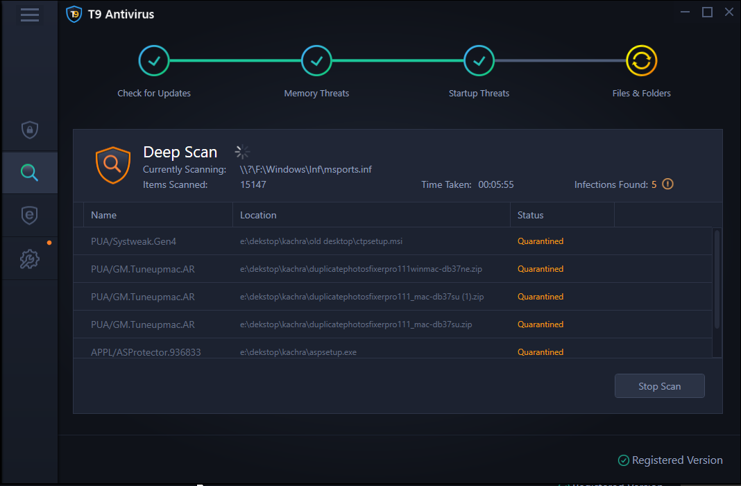 T9_Quarantine_Deep Scan
