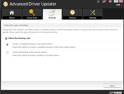 Take a backup of drivers