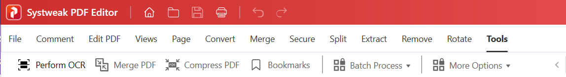 Tools Tab - Systweak PDF Editor