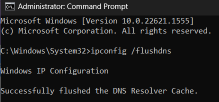 Use ipconfig command