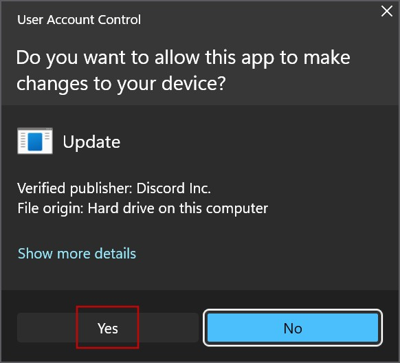 User Account Control Prompt