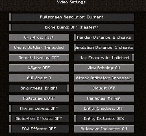 Video Settings opens