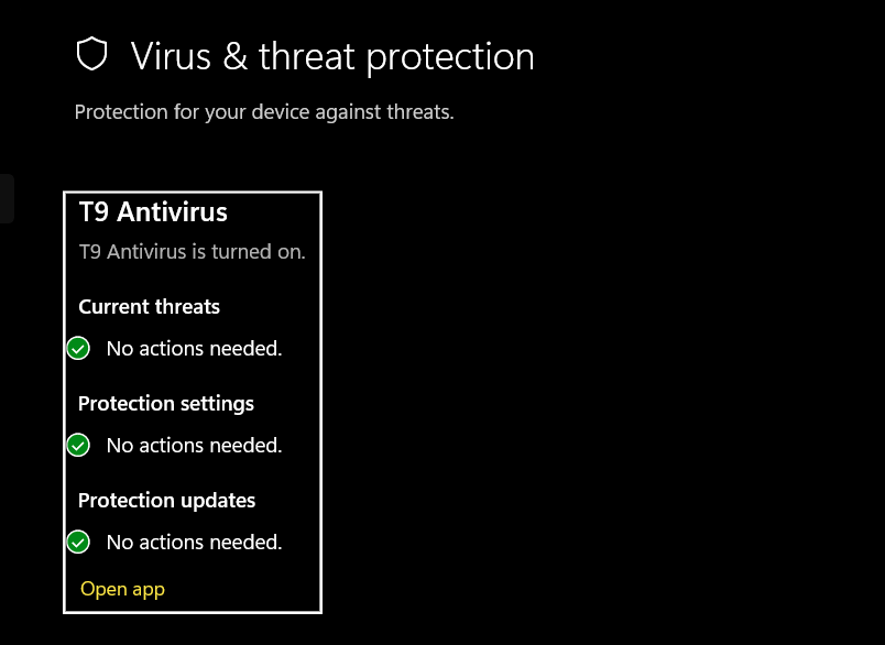 Virus and Threats Protection