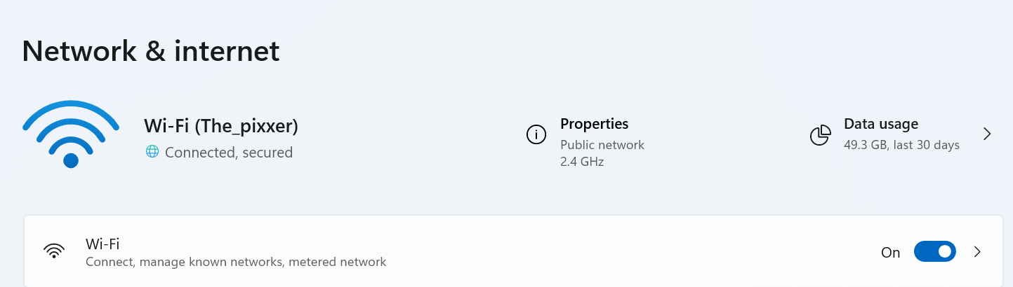 Wi-Fi toggle switch - Network & Security
