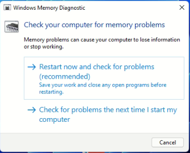 Windows 11 memory diagnostic