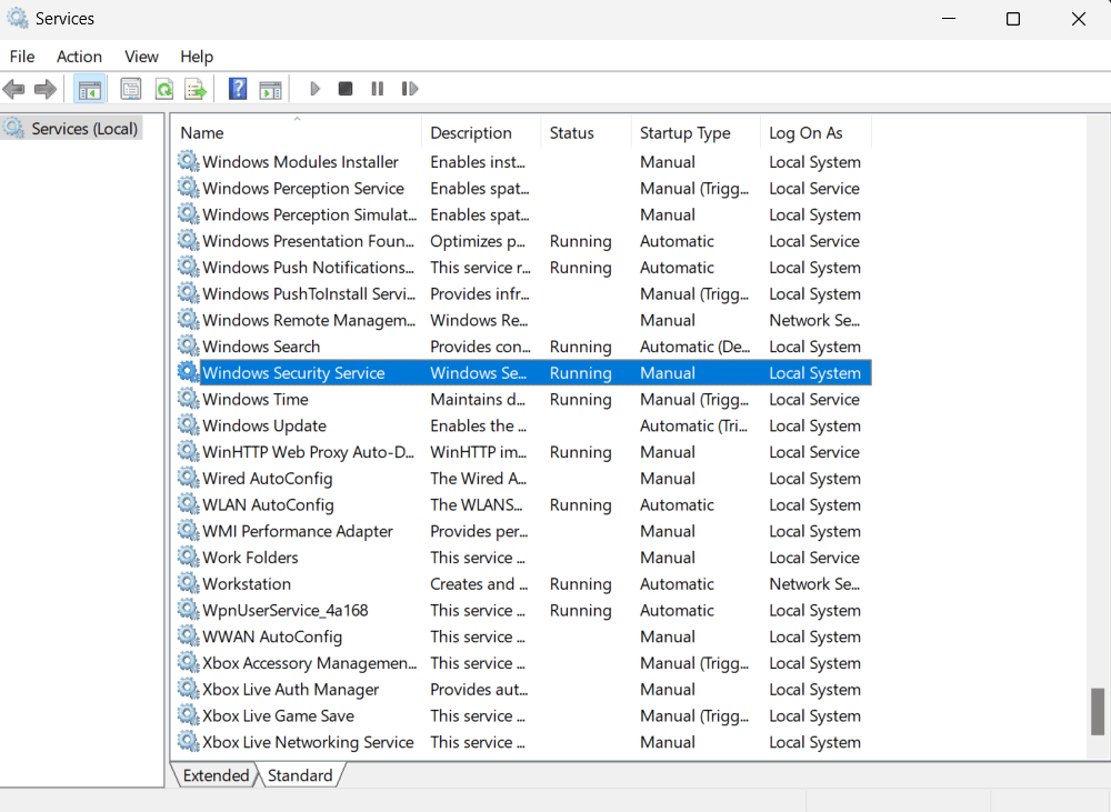 Windows Security Service